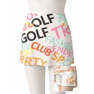 Graphic Print Golf Tennis Skort Stretch Athletic Preppy Sporty XS